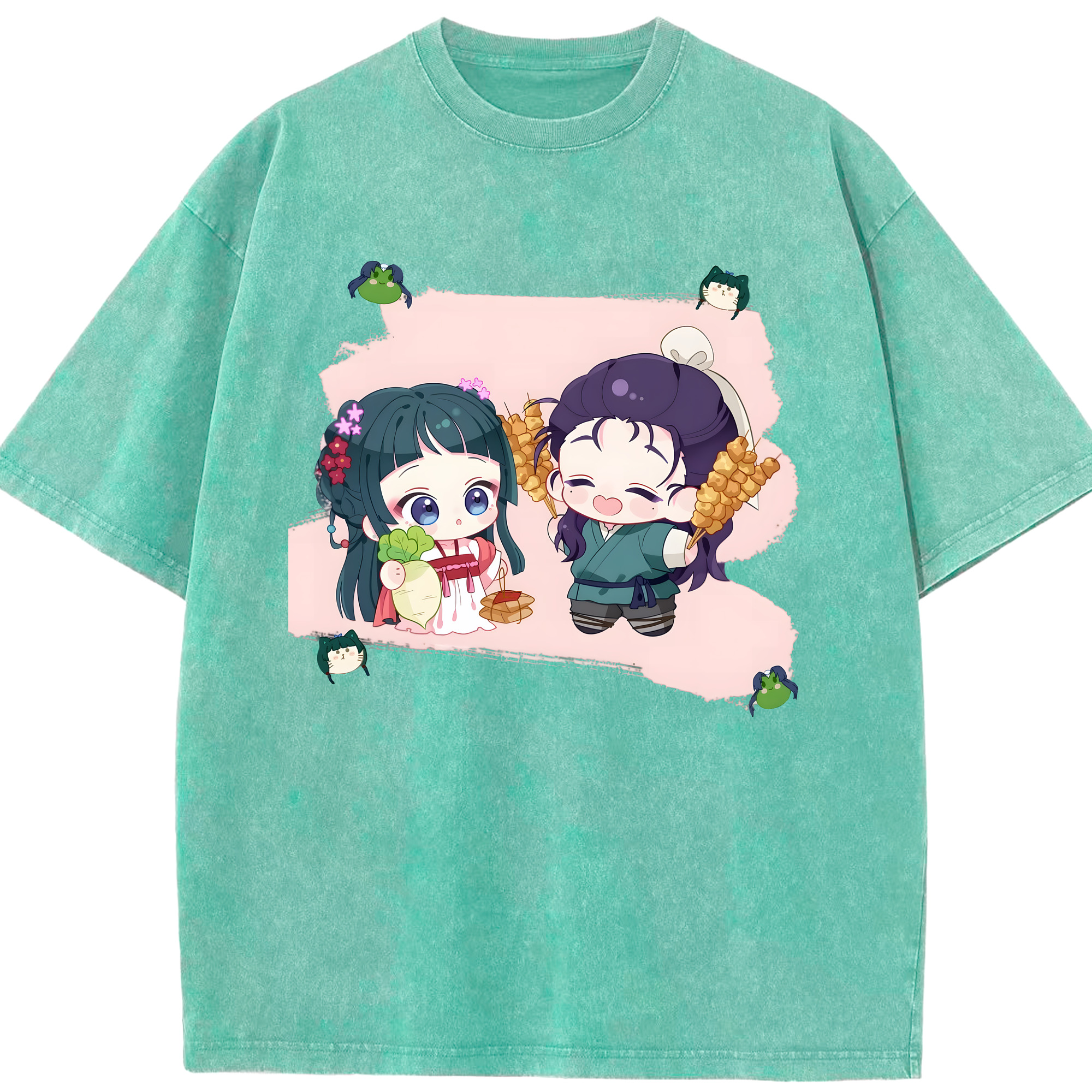 （画像用） 薬屋のひとりごと The Apothecary Diaries 綿100% ヴィンテージ風 半袖Tシャツ（フロントプリント）